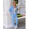 Ekouaer Pajamas Set Long Sleeve Sleepwear Womens Button Down Nightwear Soft Pj Loungewear with Pockets(Baby Blue)