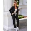 Ekouaer Pajamas Set Long Sleeve Sleepwear Womens Button Down Nightwear Soft Pj Loungewear with Pockets(Black)