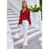 Ekouaer Pajamas Set Long Sleeve Sleepwear Womens Button Down Nightwear Soft Pj Loungewear with Pockets(Black and Red Plaid)
