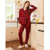 Ekouaer Pajamas Set Long Sleeve Sleepwear Womens Button Down Nightwear Soft Pj Loungewear with Pockets(Black and Red Plaid)