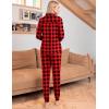 Ekouaer Pajamas Set Long Sleeve Sleepwear Womens Button Down Nightwear Soft Pj Loungewear with Pockets(Black and Red Plaid)