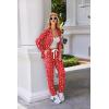 Ekouaer Pajamas Set Long Sleeve Sleepwear Womens Button Down Nightwear Soft Pj Loungewear with Pockets(Christmas)
