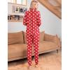 Ekouaer Pajamas Set Long Sleeve Sleepwear Womens Button Down Nightwear Soft Pj Loungewear with Pockets(Christmas Red With Santa Pattern)