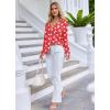 Ekouaer Pajamas Set Long Sleeve Sleepwear Womens Button Down Nightwear Soft Pj Loungewear with Pockets(Christmas Red With Santa Pattern)