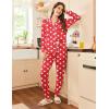 Ekouaer Pajamas Set Long Sleeve Sleepwear Womens Button Down Nightwear Soft Pj Loungewear with Pockets(Christmas Red With Santa Pattern)