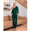 Ekouaer Pajamas Set Long Sleeve Sleepwear Womens Button Down Nightwear Soft Pj Loungewear with Pockets(Dark Green)