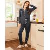Ekouaer Pajamas Set Long Sleeve Sleepwear Womens Button Down Nightwear Soft Pj Loungewear with Pockets(Deep Grey)