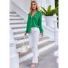 Ekouaer Pajamas Set Long Sleeve Sleepwear Womens Button Down Nightwear Soft Pj Loungewear with Pockets(Green)