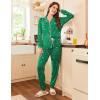 Ekouaer Pajamas Set Long Sleeve Sleepwear Womens Button Down Nightwear Soft Pj Loungewear with Pockets(Green Christmas Print)