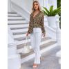 Ekouaer Pajamas Set Long Sleeve Sleepwear Womens Button Down Nightwear Soft Pj Loungewear with Pockets(Leopard)