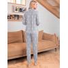 Ekouaer Pajamas Set Long Sleeve Sleepwear Womens Button Down Nightwear Soft Pj Loungewear with Pockets(Light Gray With Pink Stars)