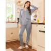 Ekouaer Pajamas Set Long Sleeve Sleepwear Womens Button Down Nightwear Soft Pj Loungewear with Pockets(Light Grey)