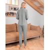 Ekouaer Pajamas Set Long Sleeve Sleepwear Womens Button Down Nightwear Soft Pj Loungewear with Pockets(Light Grey)