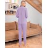 Ekouaer Pajamas Set Long Sleeve Sleepwear Womens Button Down Nightwear Soft Pj Loungewear with Pockets(Lilac)