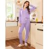 Ekouaer Pajamas Set Long Sleeve Sleepwear Womens Button Down Nightwear Soft Pj Loungewear with Pockets(Lilac)