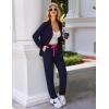 Ekouaer Pajamas Set Long Sleeve Sleepwear Womens Button Down Nightwear Soft Pj Loungewear with Pockets(Navy)