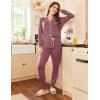 Ekouaer Pajamas Set Long Sleeve Sleepwear Womens Button Down Nightwear Soft Pj Loungewear with Pockets(Old Rose)