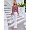 Ekouaer Pajamas Set Long Sleeve Sleepwear Womens Button Down Nightwear Soft Pj Loungewear with Pockets(Old Rose)
