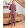Ekouaer Pajamas Set Long Sleeve Sleepwear Womens Button Down Nightwear Soft Pj Loungewear with Pockets(Old Rose)