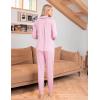 Ekouaer Pajamas Set Long Sleeve Sleepwear Womens Button Down Nightwear Soft Pj Loungewear with Pockets(Pink)