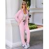 Ekouaer Pajamas Set Long Sleeve Sleepwear Womens Button Down Nightwear Soft Pj Loungewear with Pockets(Pink)