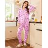 Ekouaer Pajamas Set Long Sleeve Sleepwear Womens Button Down Nightwear Soft Pj Loungewear with Pockets(Pink Bow)