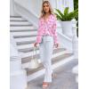 Ekouaer Pajamas Set Long Sleeve Sleepwear Womens Button Down Nightwear Soft Pj Loungewear with Pockets(Pink Bow)