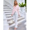 Ekouaer Pajamas Set Long Sleeve Sleepwear Womens Button Down Nightwear Soft Pj Loungewear with Pockets(Pink Santa)