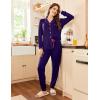 Ekouaer Pajamas Set Long Sleeve Sleepwear Womens Button Down Nightwear Soft Pj Loungewear with Pockets(Purple)
