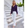 Ekouaer Pajamas Set Long Sleeve Sleepwear Womens Button Down Nightwear Soft Pj Loungewear with Pockets(Purple)