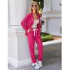 Ekouaer Pajamas Set Long Sleeve Sleepwear Womens Button Down Nightwear Soft Pj Loungewear with Pockets(Rose)