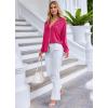 Ekouaer Pajamas Set Long Sleeve Sleepwear Womens Button Down Nightwear Soft Pj Loungewear with Pockets(Rose)