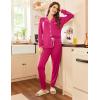 Ekouaer Pajamas Set Long Sleeve Sleepwear Womens Button Down Nightwear Soft Pj Loungewear with Pockets(Rose)