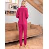 Ekouaer Pajamas Set Long Sleeve Sleepwear Womens Button Down Nightwear Soft Pj Loungewear with Pockets(Rose)
