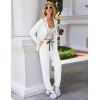 Ekouaer Pajamas Set Long Sleeve Sleepwear Womens Button Down Nightwear Soft Pj Loungewear with Pockets(White)