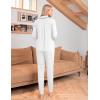 Ekouaer Pajamas Set Long Sleeve Sleepwear Womens Button Down Nightwear Soft Pj Loungewear with Pockets(White)