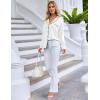 Ekouaer Pajamas Set Long Sleeve Sleepwear Womens Button Down Nightwear Soft Pj Loungewear with Pockets(White)
