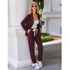 Ekouaer Pajamas Set Long Sleeve Sleepwear Womens Button Down Nightwear Soft Pj Loungewear with Pockets(Wine Red)