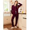 Ekouaer Pajamas Set Long Sleeve Sleepwear Womens Button Down Nightwear Soft Pj Loungewear with Pockets(Wine Red)