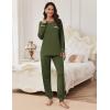 Ekouaer Pajamas Set for Women Soft Comfy Pjs Sets Long Sleeve Sleepwear Loungewear S-XXL(Army Green)