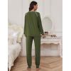 Ekouaer Pajamas Set for Women Soft Comfy Pjs Sets Long Sleeve Sleepwear Loungewear S-XXL(Army Green)