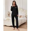 Ekouaer Pajamas Set for Women Soft Comfy Pjs Sets Long Sleeve Sleepwear Loungewear S-XXL(Black)