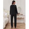 Ekouaer Pajamas Set for Women Soft Comfy Pjs Sets Long Sleeve Sleepwear Loungewear S-XXL(Black)