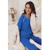 Ekouaer Pajamas Set for Women Soft Comfy Pjs Sets Long Sleeve Sleepwear Loungewear S-XXL(Blue)