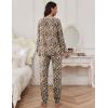 Ekouaer Pajamas Set for Women Soft Comfy Pjs Sets Long Sleeve Sleepwear Loungewear S-XXL(Brown Leopard)