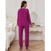Ekouaer Pajamas Set for Women Soft Comfy Pjs Sets Long Sleeve Sleepwear Loungewear S-XXL(Cherry Red)