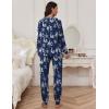 Ekouaer Pajamas Set for Women Soft Comfy Pjs Sets Long Sleeve Sleepwear Loungewear S-XXL(Christmas Navy With Snowflakes)
