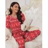 Ekouaer Pajamas Set for Women Soft Comfy Pjs Sets Long Sleeve Sleepwear Loungewear S-XXL(Christmas Red)