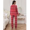 Ekouaer Pajamas Set for Women Soft Comfy Pjs Sets Long Sleeve Sleepwear Loungewear S-XXL(Christmas Red)