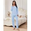 Ekouaer Pajamas Set for Women Soft Comfy Pjs Sets Long Sleeve Sleepwear Loungewear S-XXL(Clear Blue)
